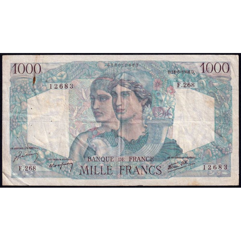 F 41-14 - 16/05/1946 - 1000 francs - Minerve et Hercule - Série F.268 - Etat : TB+
