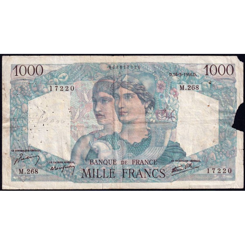F 41-14 - 16/05/1946 - 1000 francs - Minerve et Hercule - Série M.268 - Etat : AB