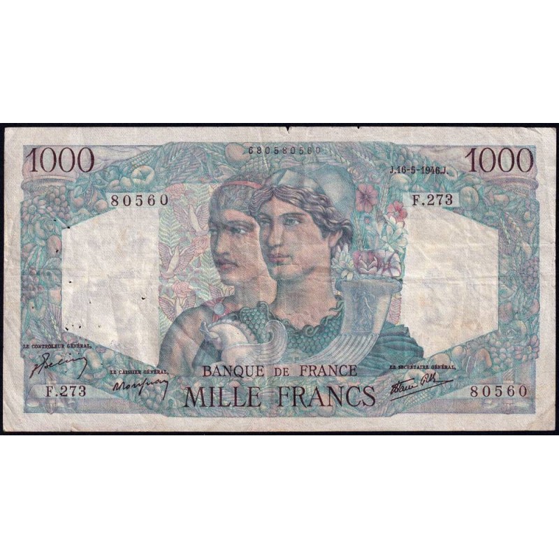F 41-14 - 16/05/1946 - 1000 francs - Minerve et Hercule - Série F.273 - Etat : TB+