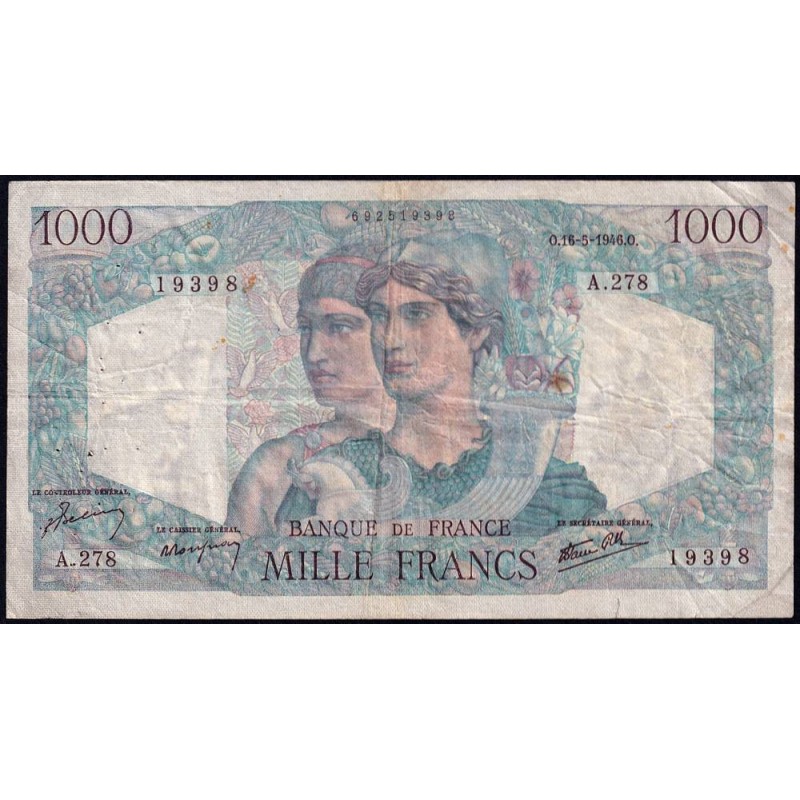 F 41-14 - 16/05/1946 - 1000 francs - Minerve et Hercule - Série A.278 - Etat : TB+