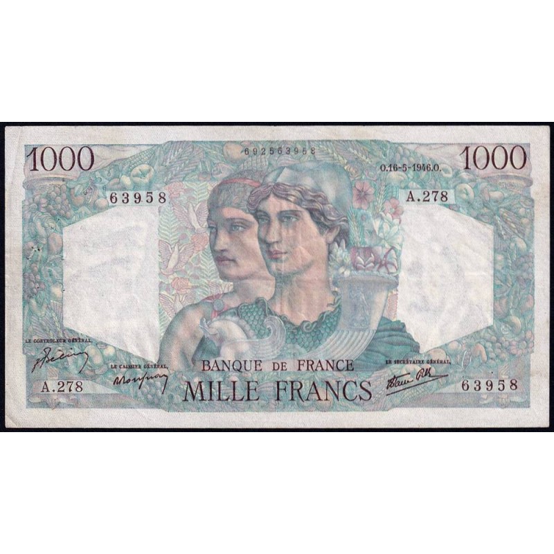 F 41-14 - 16/05/1946 - 1000 francs - Minerve et Hercule - Série A.278 - Etat : TTB+