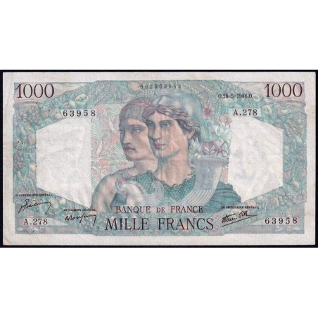 F 41-14 - 16/05/1946 - 1000 francs - Minerve et Hercule - Série A.278 - Etat : TTB+