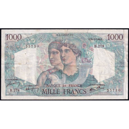 F 41-14 - 16/05/1946 - 1000 francs - Minerve et Hercule - Série B.278 - Etat : TB+