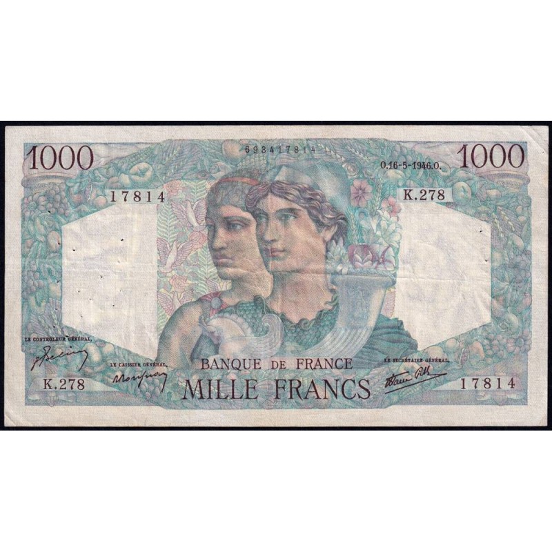 F 41-14 - 16/05/1946 - 1000 francs - Minerve et Hercule - Série K.278 - Etat : TTB