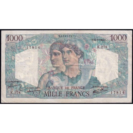 F 41-14 - 16/05/1946 - 1000 francs - Minerve et Hercule - Série K.278 - Etat : TTB