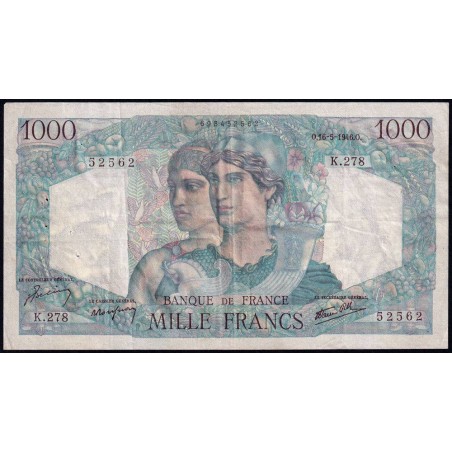 F 41-14 - 16/05/1946 - 1000 francs - Minerve et Hercule - Série K.278 - Etat : TTB