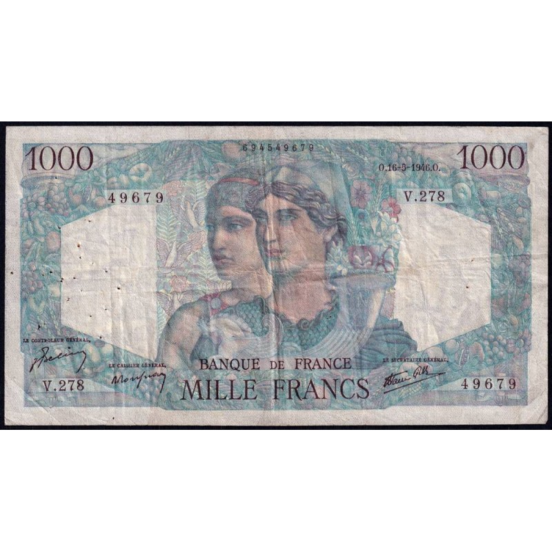 F 41-14 - 16/05/1946 - 1000 francs - Minerve et Hercule - Série V.278 - Etat : TB