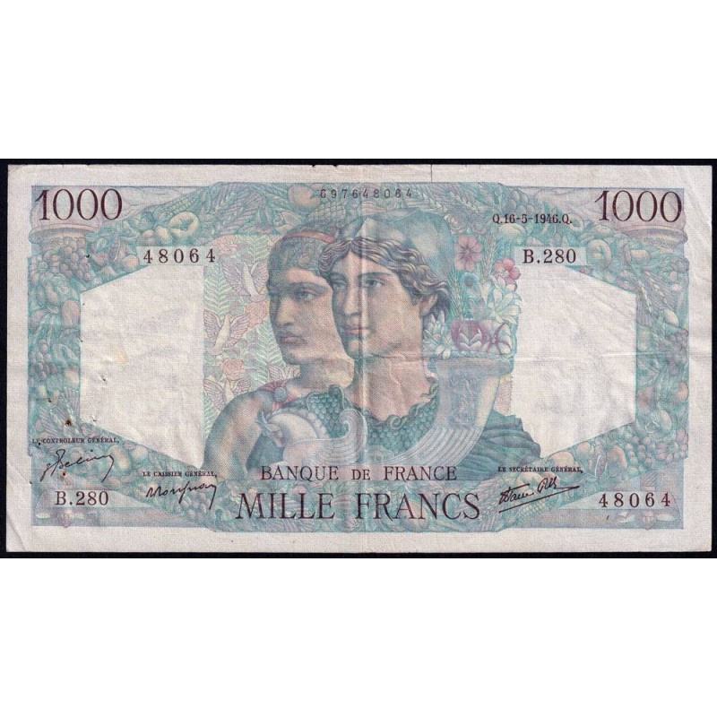 F 41-14 - 16/05/1946 - 1000 francs - Minerve et Hercule - Série B.280 - Etat : TTB