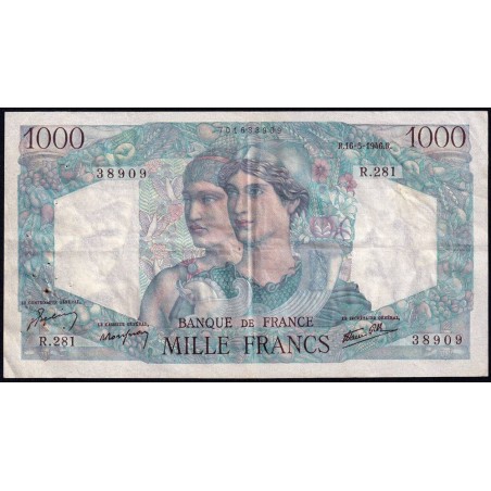 F 41-14 - 16/05/1946 - 1000 francs - Minerve et Hercule - Série R.281 - Etat : TTB+