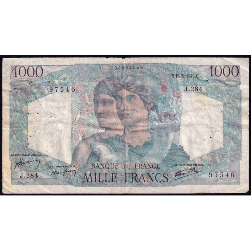 F 41-14 - 16/05/1946 - 1000 francs - Minerve et Hercule - Série J.284 - Etat : TB-