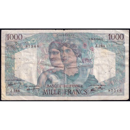 F 41-14 - 16/05/1946 - 1000 francs - Minerve et Hercule - Série J.284 - Etat : TB-