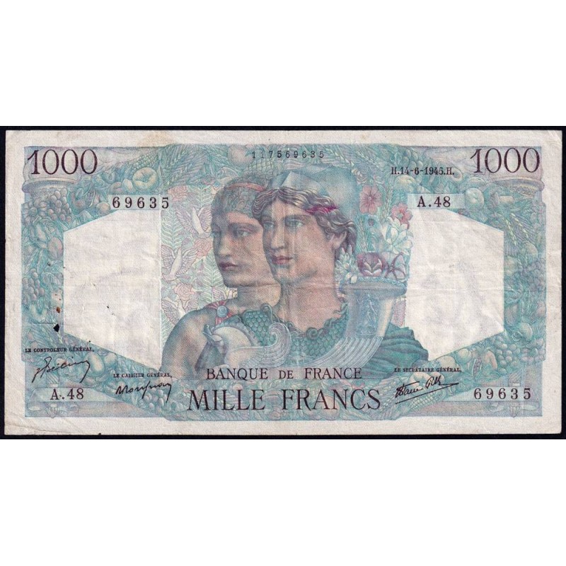 F 41-04 - 14/06/1945 - 1000 francs - Minerve et Hercule - Série A.48 - Etat : TB+
