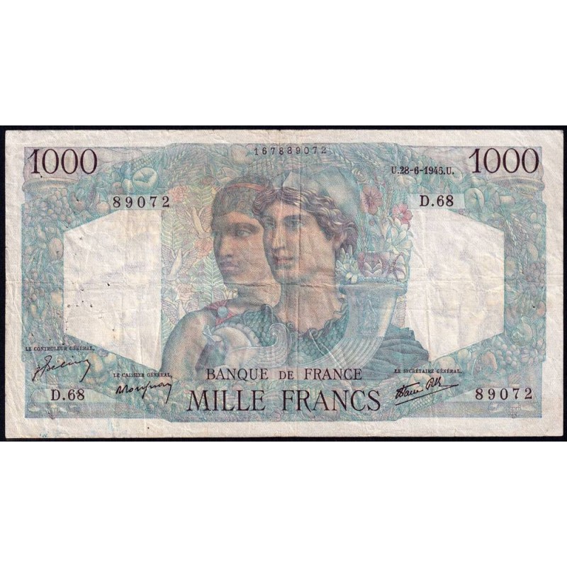 F 41-05 - 28/06/1945 - 1000 francs - Minerve et Hercule - Série D.68 - Etat : TB