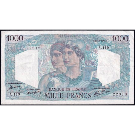 F 41-07 - 23/08/1945 - 1000 francs - Minerve et Hercule - Série A.119 - Etat : TTB+ à SUP-