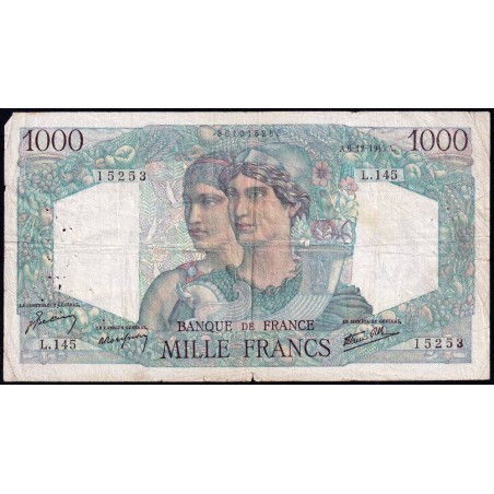 F 41-09 - 06/12/1945 - 1000 francs - Minerve et Hercule - Série L.145 - Etat : TB-