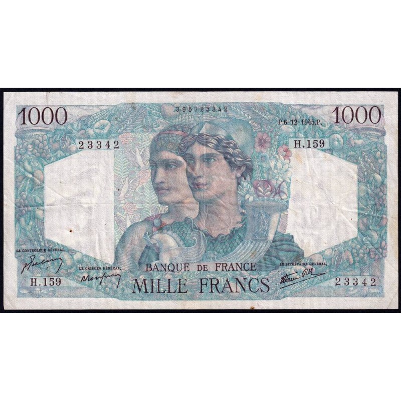 F 41-09 - 06/12/1945 - 1000 francs - Minerve et Hercule - Série H.159 - Etat : TB