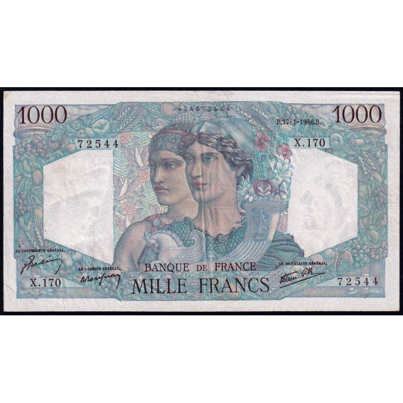 F 41-10 - 17/01/1946 - 1000 francs - Minerve et Hercule - Série X.170 - Etat : TTB+