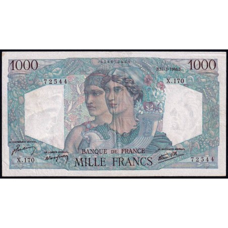 F 41-10 - 17/01/1946 - 1000 francs - Minerve et Hercule - Série X.170 - Etat : TTB+