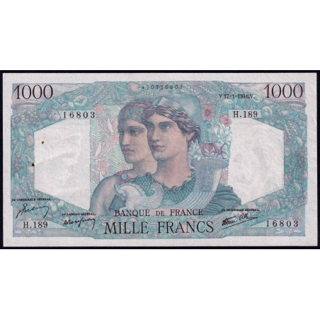 F 41-10 - 17/01/1946 - 1000 francs - Minerve et Hercule - Série H.189 - Etat : SUP