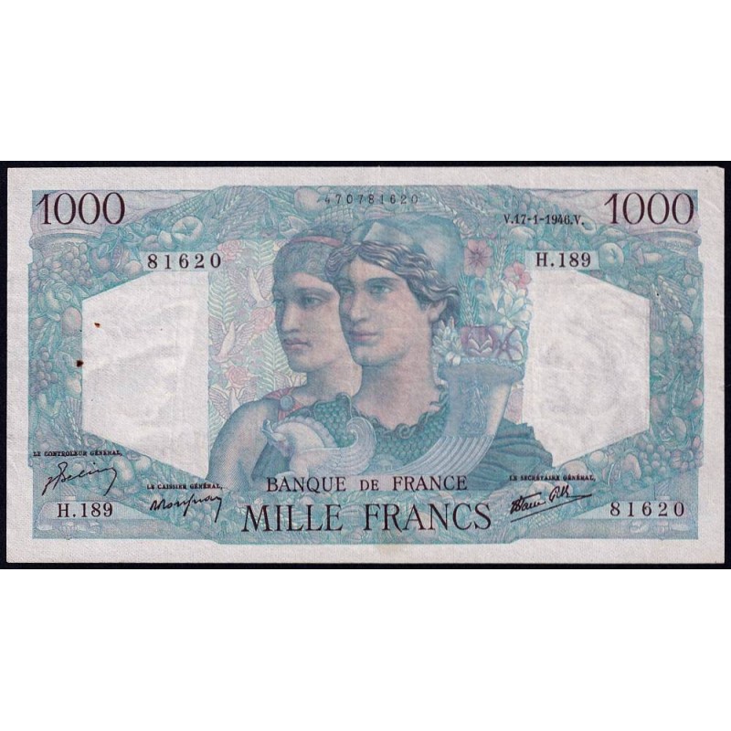 F 41-10 - 17/01/1946 - 1000 francs - Minerve et Hercule - Série H.189 - Etat : TTB-