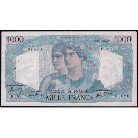 F 41-10 - 17/01/1946 - 1000 francs - Minerve et Hercule - Série H.189 - Etat : TTB-