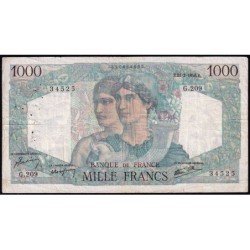 F 41-11 - 21/02/1946 - 1000 francs - Minerve et Hercule - Série G.209 - Etat : TB-