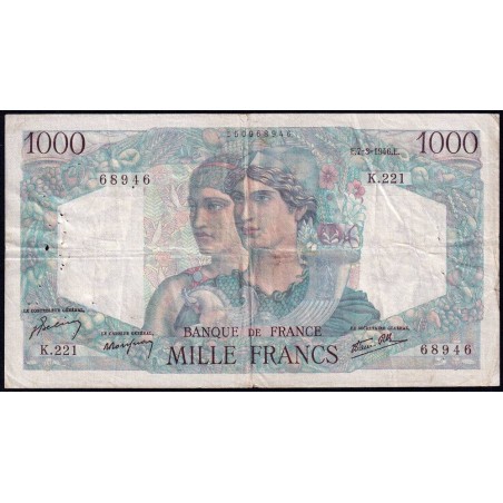 F 41-12 - 07/03/1946 - 1000 francs - Minerve et Hercule - Série K.221 - Etat : TB+