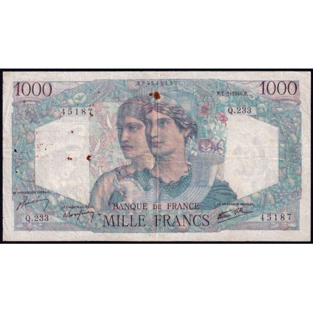 F 41-12 - 07/03/1946 - 1000 francs - Minerve et Hercule - Série Q.223 - Etat : TB