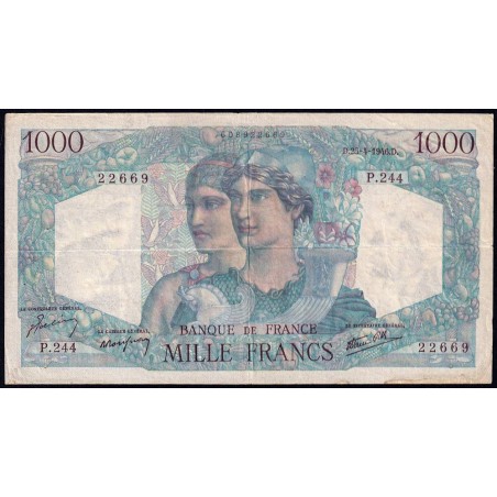 F 41-13 - 25/04/1946 - 1000 francs - Minerve et Hercule - Série P.244 - Etat : TB+