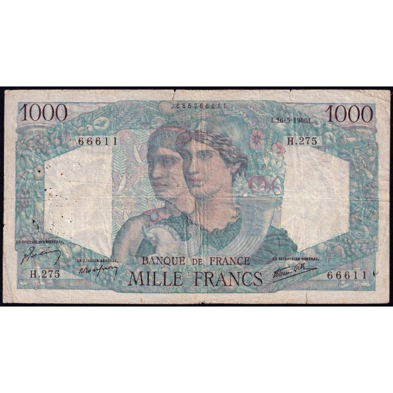 F 41-14 - 16/05/1946 - 1000 francs - Minerve et Hercule - Série H.275 - Etat : TB-