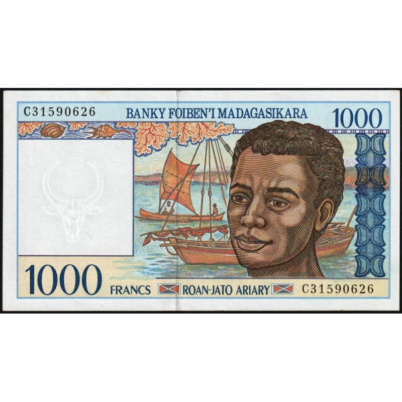 Madagascar - Pick 76b - 1'000 francs - 200 ariary - Série C - 1997 - Etat : NEUF