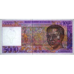 Madagascar - Pick 78b - 5'000 francs - 1'000 ariary - Série A - 1997 - Etat : SUP+
