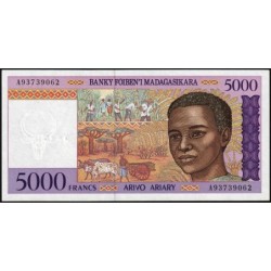 Madagascar - Pick 78b - 5'000 francs - 1'000 ariary - Série A - 1997 - Etat : SUP+ à SPL