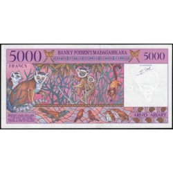Madagascar - Pick 78b - 5'000 francs - 1'000 ariary - Série A - 1997 - Etat : SUP+ à SPL