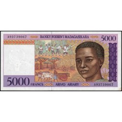 Madagascar - Pick 78b - 5'000 francs - 1'000 ariary - Série A - 1997 - Etat : SUP à SUP+