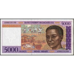 Madagascar - Pick 78b - 5'000 francs - 1'000 ariary - Série A - 1997 - Etat : TTB+
