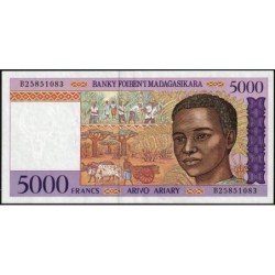 Madagascar - Pick 78b - 5'000 francs - 1'000 ariary - Série B - 1997 - Etat : SUP