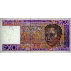 Madagascar - Pick 78b - 5'000 francs - 1'000 ariary - Série B - 1997 - Etat : SUP