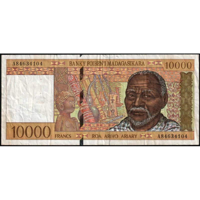 Madagascar - Pick 79b - 10'000 francs - 2'000 ariary - Série A - 1997 - Etat : TB-
