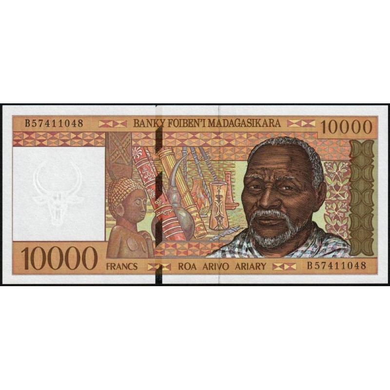 Madagascar - Pick 79b - 10'000 francs - 2'000 ariary - Série B - 1997 - Etat : NEUF