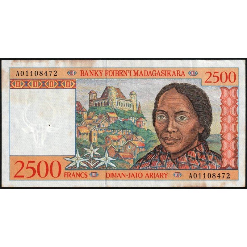 Madagascar - Pick 81 - 2'500 francs - 500 ariary - Série A - 1998 - Etat : TTB-
