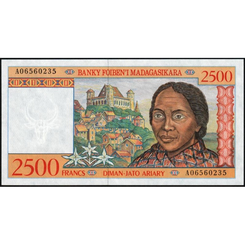 Madagascar - Pick 81 - 2'500 francs - 500 ariary - Série A - 1998 - Etat : NEUF