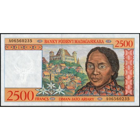 Madagascar - Pick 81 - 2'500 francs - 500 ariary - Série A - 1998 - Etat : NEUF