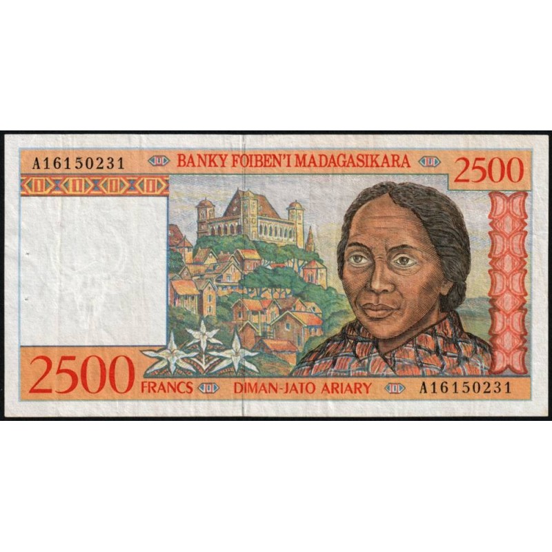 Madagascar - Pick 81 - 2'500 francs - 500 ariary - Série A - 1998 - Etat : TTB