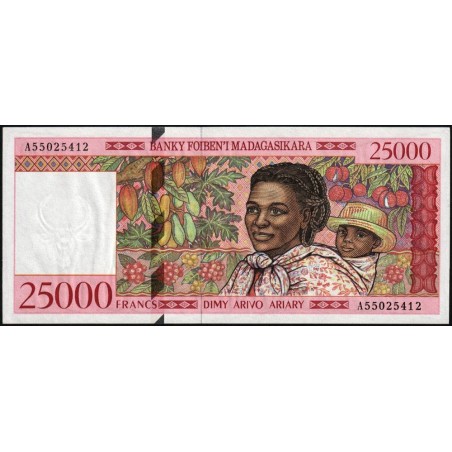 Madagascar - Pick 82 - 25'000 francs - 5'000 ariary - Série A - 1998 - Etat : pr.NEUF