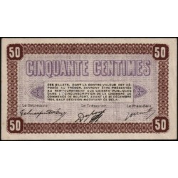Belfort - Pirot 23-56 - 50 centimes - Série D - 12/10/1921 - Etat : SUP