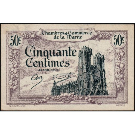 Châlons-sur-Marne, Epernay, Reims - Pirot 43-1 - 50 centimes - 10/10/1920 - Etat : TTB+