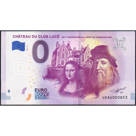 37 - Château du Clos Lucé - Léonard de Vinci - UEAU-2019-5 - Etat : NEUF