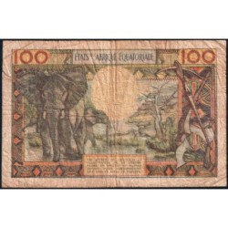 Centrafrique - Afrique Equatoriale - Pick 3b - 100 francs - Série O.22 - 1963 - Etat : B+