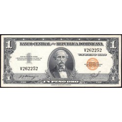 Rép. Dominicaine - Pick 60b - 1 peso oro - Série V - 1955 - Etat : TTB+ à SUP